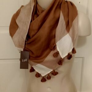 J. Jill Brown and Cream Scarf